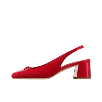 LOUIS VUITTON Swing Chunky Heel High Heels 5.5cm Women's Red
