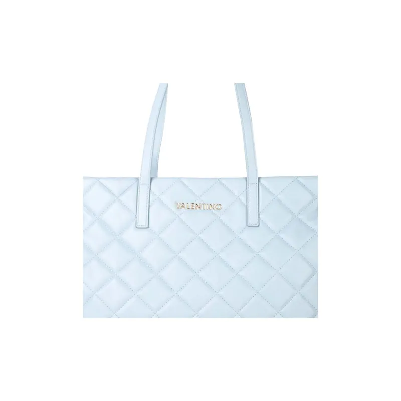 Valentino Polyurethane Tote Bag, Shopping Bag, Shoulder Bag Women's Blue-4