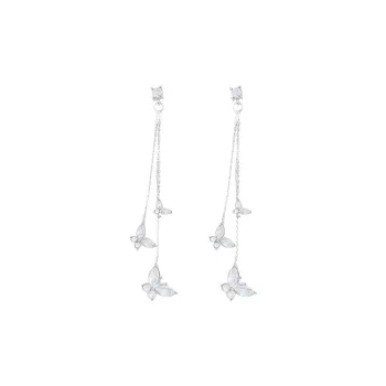CLARKIA FLOWER Copper, Zircon Earrings Women's