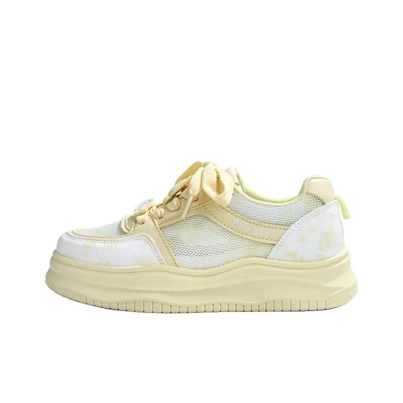 RENBEN Lightweight And Breathable Low Top Skateboard Shoes Women's Yellow-0