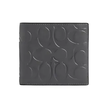 COACH Coin Wallet Cow Leather Wallet Mini Men's Gray