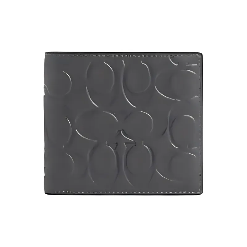 COACH Cow Leather Wallet Mini Men's Gray-0