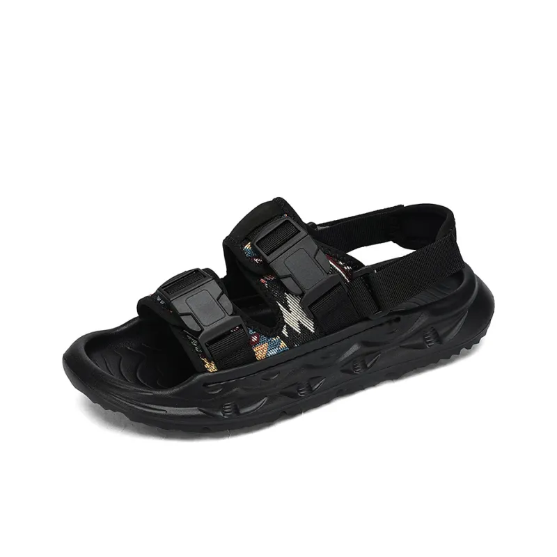 Grumpy ram Beach Sandals Men Black/Beige-1