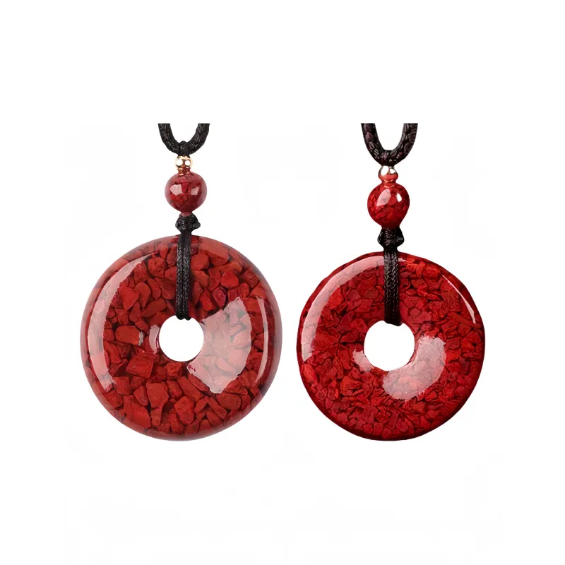 MY WORLD BEGINS AND ENDS WITH YOU Natural Cinnabar Pendants Unisex-3