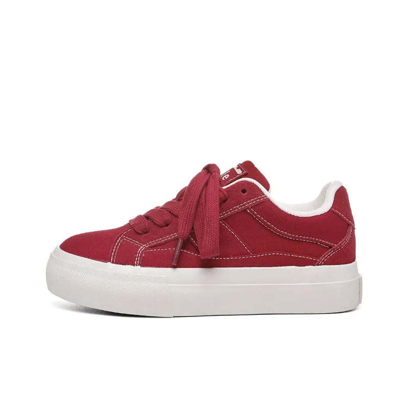 Ordifen Low Top Canvas Shoes Women's Red-0