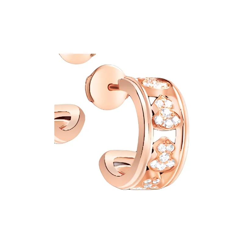 Qeelin Diamond Earrings Women's Rose Gold-1