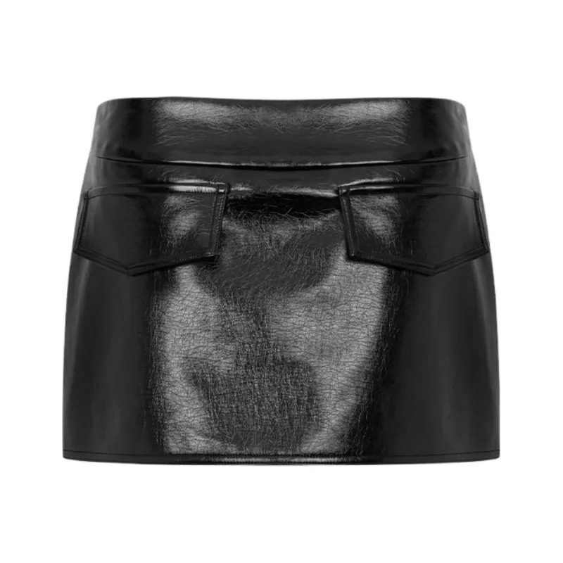 ANN ANDELMAN Leather Short Skirts Women's-1
