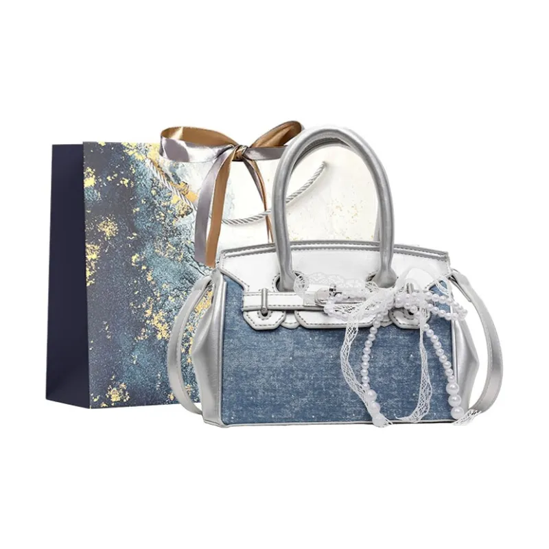 Iman's House PU Shoulder Bag, Crossbody Bag, Handbag Women's Sky Blue/Denim Blue/Black/Royal Blue-0