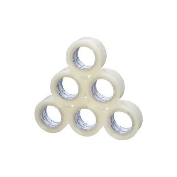 Qixin JF5515 6 Strong Adhesive Box Tape 55mm*150y*50um, 6 Rolls/Tube, Transparent Stationery Tape