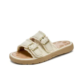 La Chapelle Slip Resistant Quick Dry Slide Slippers Women's Beige