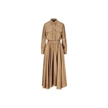 Loro Piana Long Sleeved Dress Women's Beige