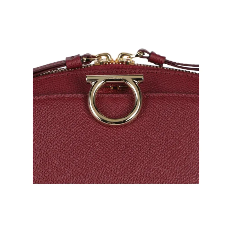 Ferragamo Gancini Medium Top Handle Burgundy-5