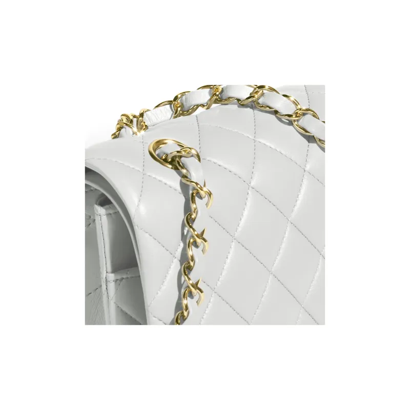 CHANEL Classic Flap CF Lambskin Flap Bag, Shoulder Bag, Crossbody Bag Women's Light Blue-3