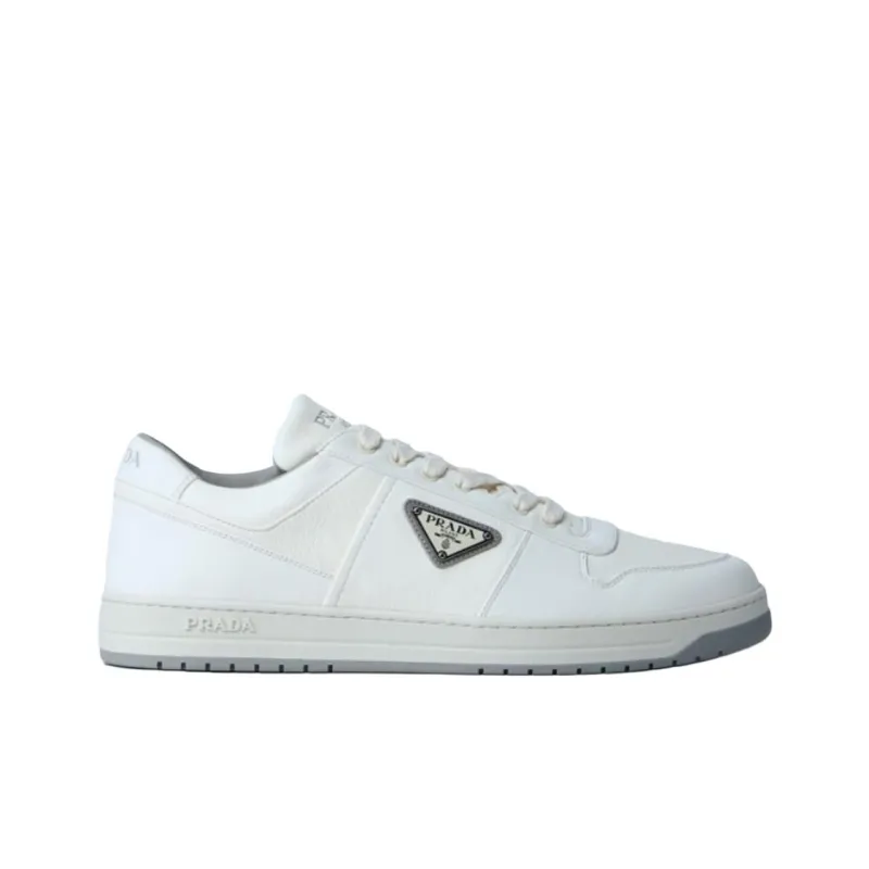 PRADA Low Top Skateboard Shoes Men's White-1