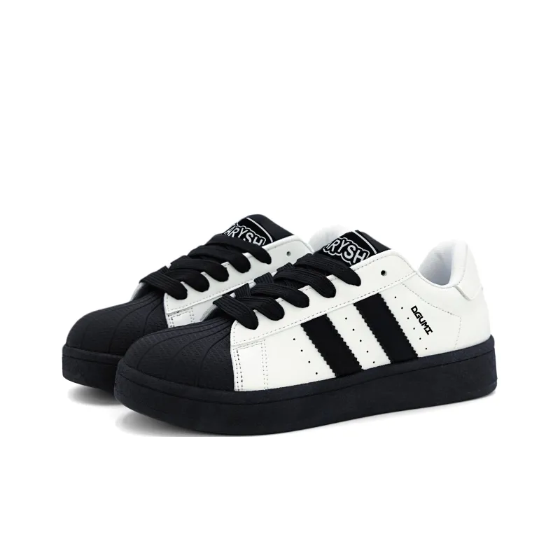 DGUMI Low Top Skateboard Shoes Women's White Black-1