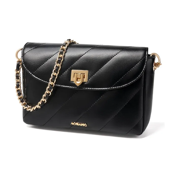 AOKANG Cow Leather Small Square Bag, Underarm Shoulder Bag, Crossbody Bag Regular Women's White/Pink/Black-12