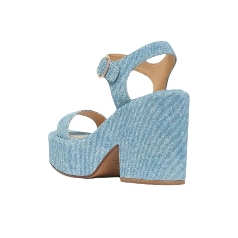GABRIELA HEARST Iman One Strap Sandals 10cm Women's Blue-3