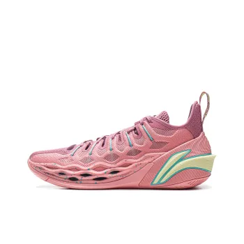 LiNing Buckets Shock Absorbers Slip Resistant Breathable Low Top Basketball Shoes Men's Pink
