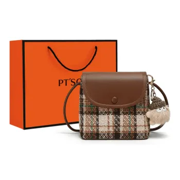 PT'SON Fabric, Synthetic Leather Shoulder Bag, Crossbody Bag Women's Coffee