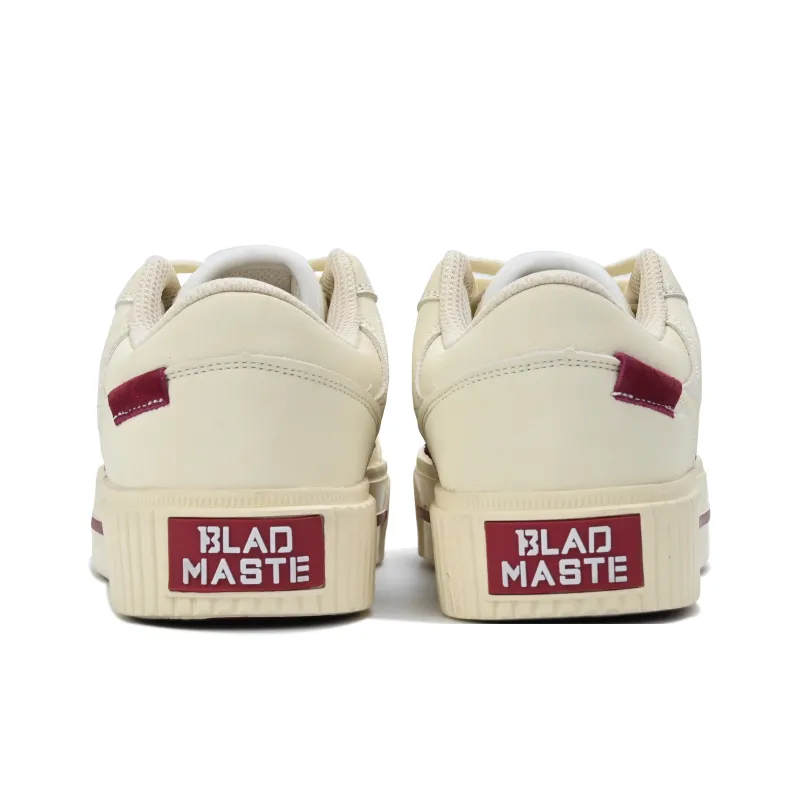 BladMaste Height Increasing Cushioning Low Top Skateboard Shoes Unisex Beige Burgundy-3