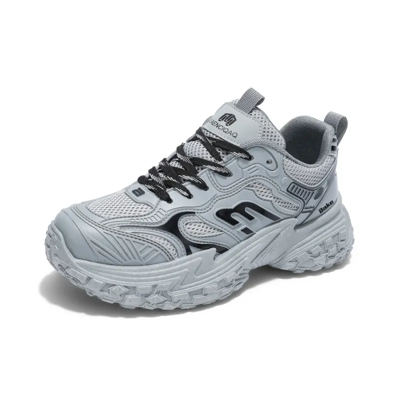 BAKE Shock Absorbers With Slip Resistant And Abrasion Resistant Properties Low Top Chunky Sneakers Men's-10