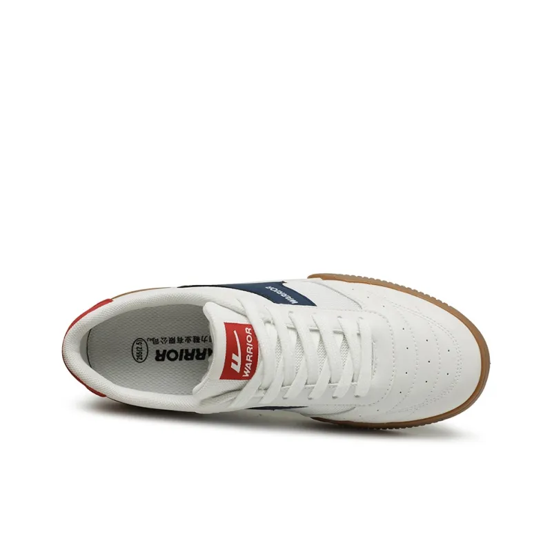 Warrior Coverage Abrasion Resistant, Breathable Low Top Skateboard Shoes Men's Beige Blue Red-2