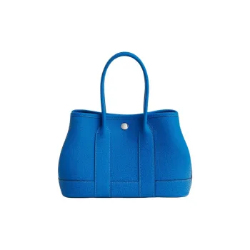 HERMES Garden Party Negonda Calfskin Garden Handbag Women's T7 Bleu Hydra Aqua Blue