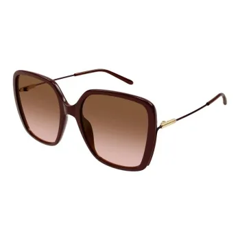Chloe Recycled Plastic Square Sunglasses Women's Brown