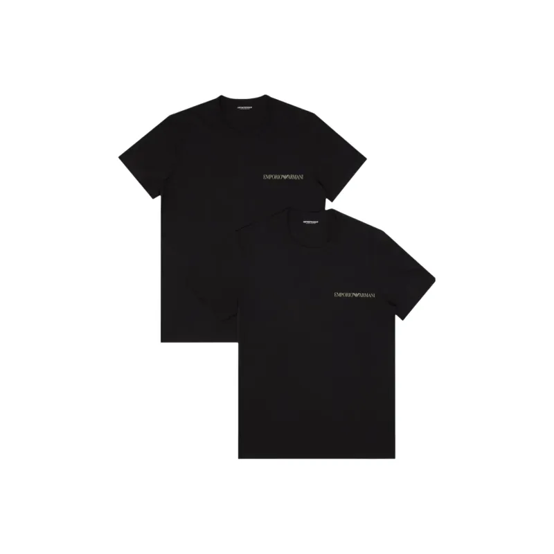 EMPORIO ARMANI Two pack Of Stretch Cotton Jersey Core Logoband Loungewear T shirts-0