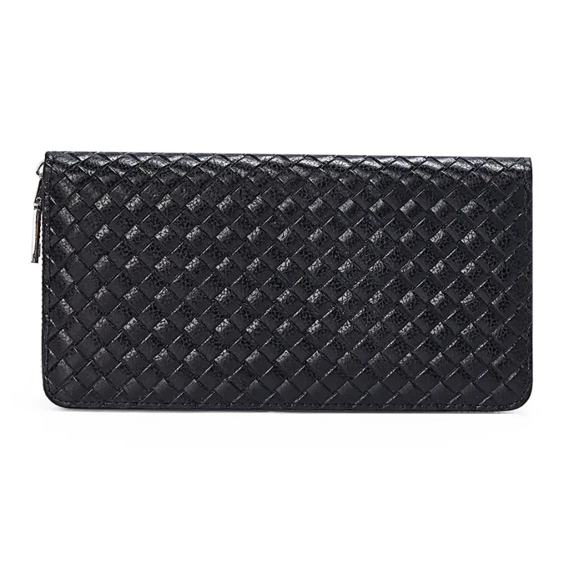 Old Man's Head Cow Leather Wallet Men's Black-1