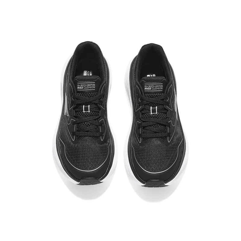 Skechers Max Cushioning, Breathable, Supportive, Rebound Low Top Running Shoes Women's Black Silver-4