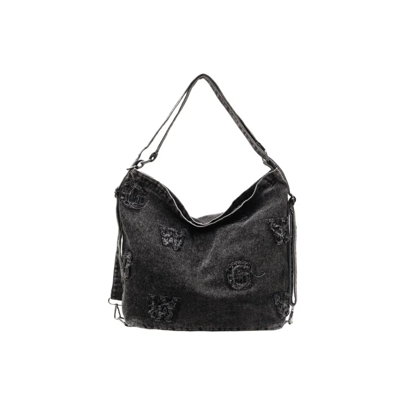 BUBM Denim Shoulder Bag Women's Dark Tea/Blue/Dark Blue-0