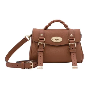 Mulberry Leather With Fabric Handbag Women's Brown