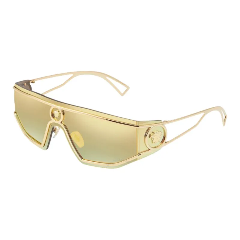 VERSACE Metal Irregular Shape Sunglasses Men's Gold-0