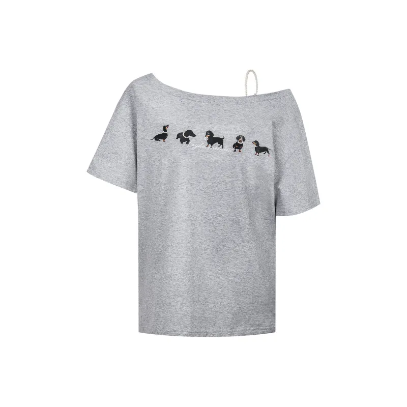 YINLEI T-Shirts Women's Heather Gray-1