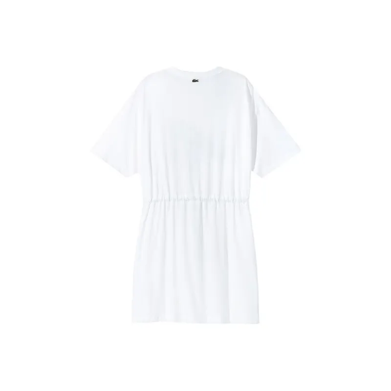 LACOSTE Short Sleeved Dress Women's White-1