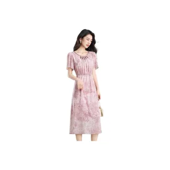 Mylan Summer Short Sleeved Dress Cinched Waist Women's