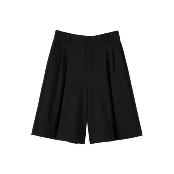 Late White Casual Shorts Women's Black
