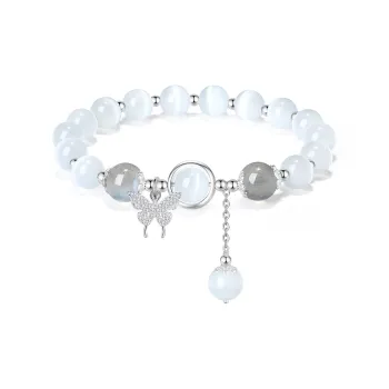 PUTUOSHANWENCHUANG Glass Cat Eye Bracelets Unisex