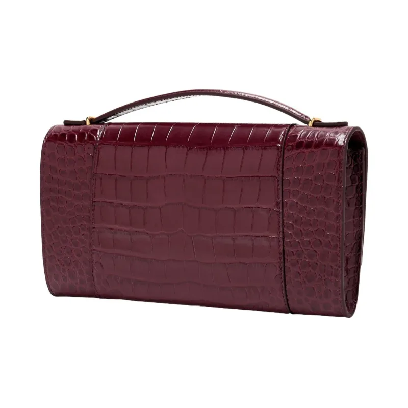 Balenciaga Hourglass Calfskin Handbag Women's Burgundy Red-1