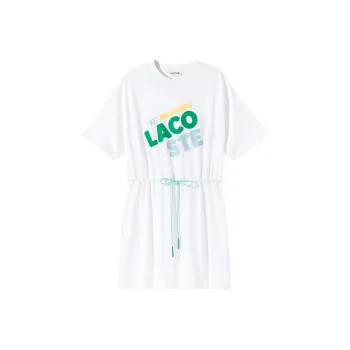 LACOSTE Short Sleeved Dress Women's White