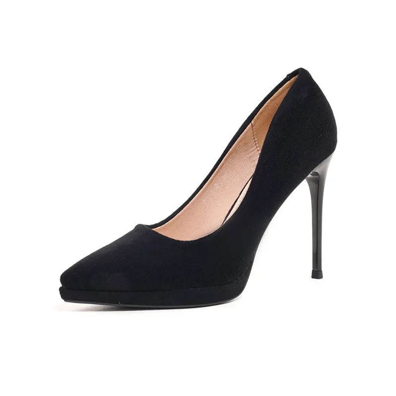 Lan Miao Slim Heel High Heels Women's Black-0
