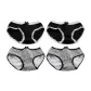 Black with White Edge *2+Leopard Print *2 (4 Pack)