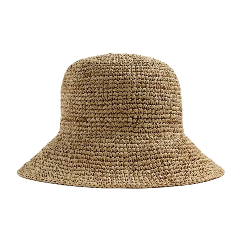 ZARA Raffia Fiber Hats & Caps Men's Brown-0