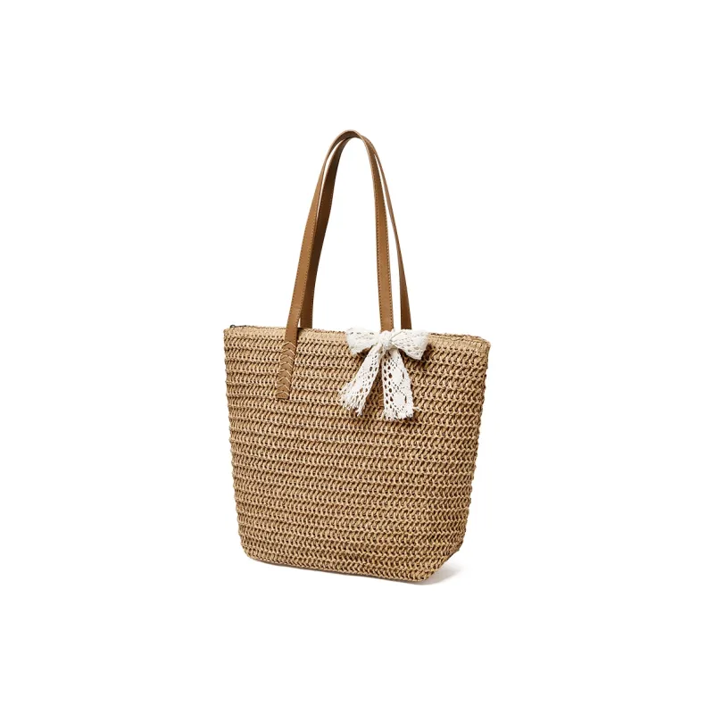 15 MINS Fabric Tote Bag, Shoulder Bag Women's Ecru/Khaki-4