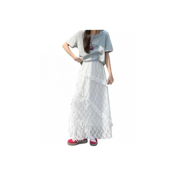 FLIM Casual Long Skirts Women's White