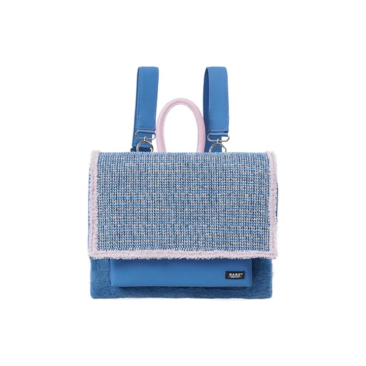 REBIRTH Microfiber Leather Backpack Regular Women's Blue/Black-8