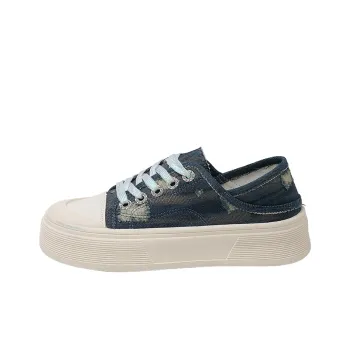 NANJIREN Skateboard Shoes Women's Low Top Light Gray/Dark Blue
