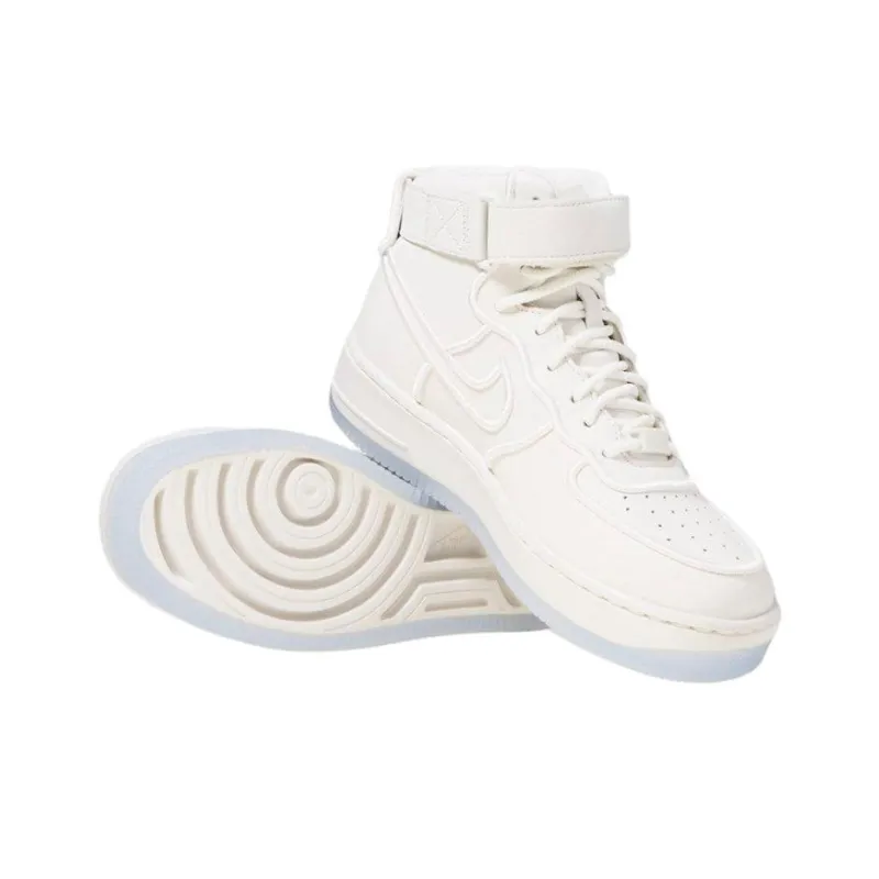 Nike Air Force 1 Cushioning, Wear Resistant High Top Vintage Basketball Shoes Unisex White-4