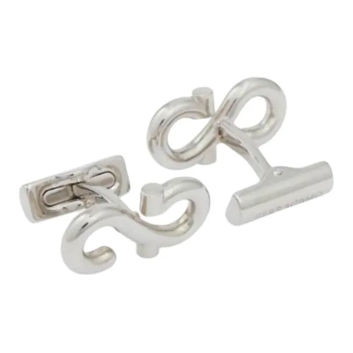FERRAGAMO Brass Cufflinks Men's Silver-2
